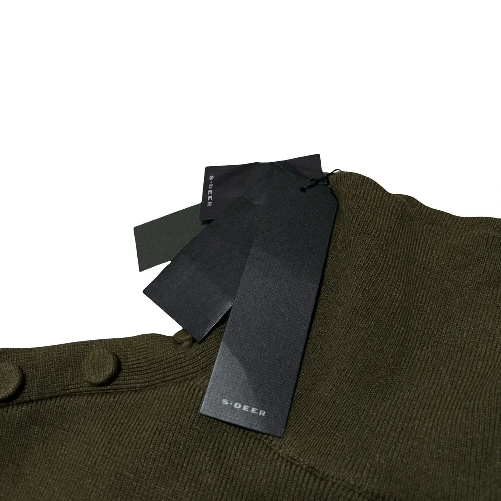 S-Deer Turtleneck Sweater Asymmetrical Design Designer Lux Modern‎ Deconstructed